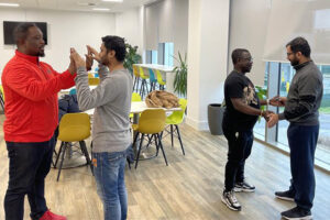 Learners being taught physical skills