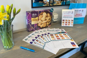Photo shows the biscuit quiz!